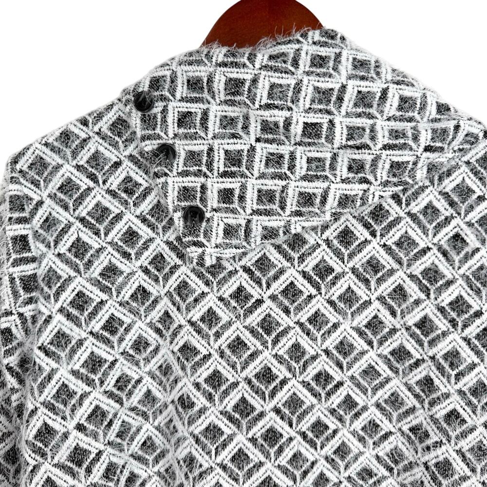 Ali Miles Sz Medium Soft Fuzzy Wearable Art Christmas Winter Blouse Shirt Top - Picture 7 of 8